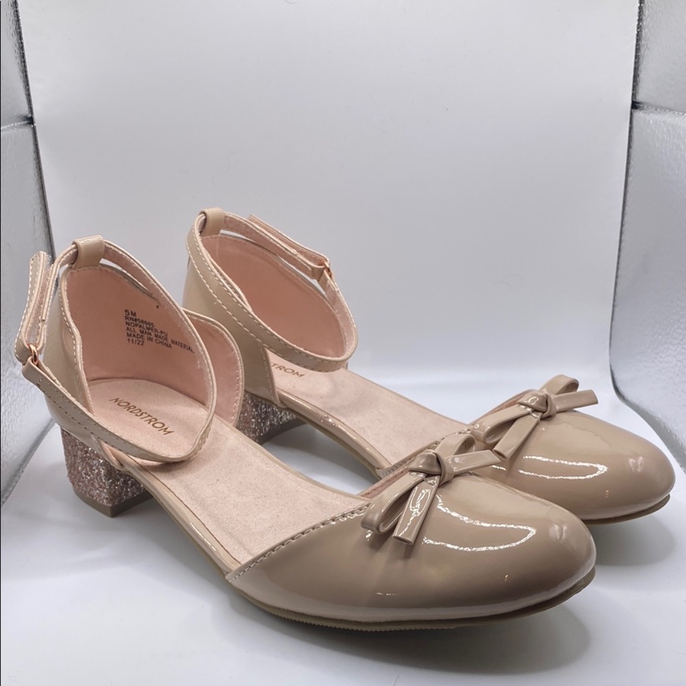 Nordstrom Cream Heels with Ankle Strap and Bow